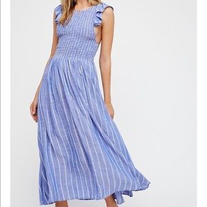 Free people Chambray Butterflies Midi dress